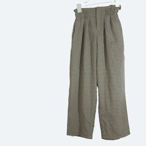 Pradap paper bag beige checked pants